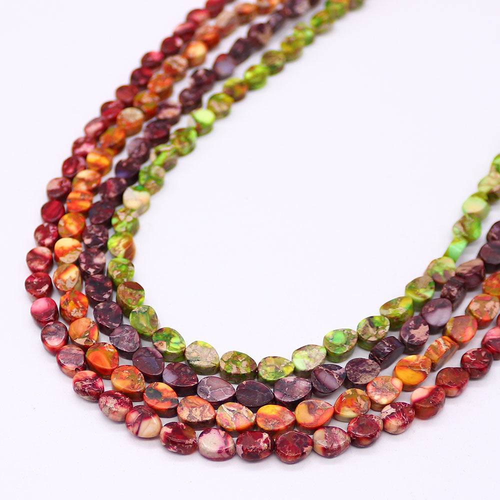 Natural Emperor Stone Rhombus Beads With 6 Mm Diameter, Polished Finish For Jewelry Making