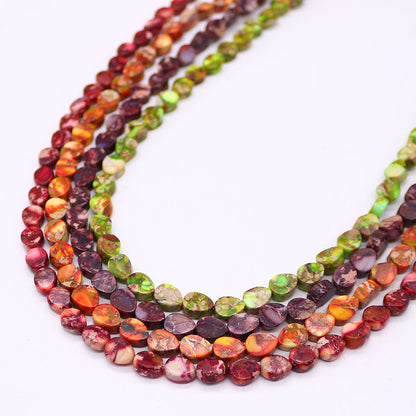 Natural Emperor Stone Rhombus Beads With 6 Mm Diameter, Polished Finish For Jewelry Making