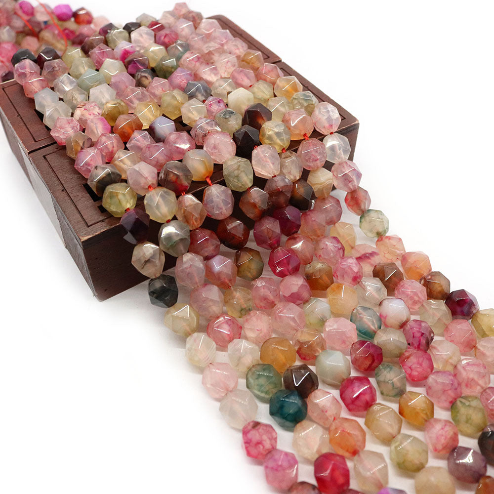 Round Natural Stone Agate Beads With 6 Mm Diameter, Center-Drilled And Cutting Craft For Jewelry Making