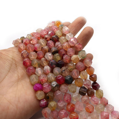 Round Natural Stone Agate Beads With 6 Mm Diameter, Center-Drilled And Cutting Craft For Jewelry Making