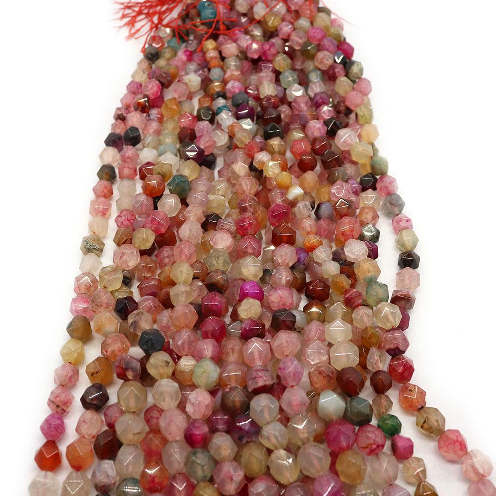 Round Natural Stone Agate Beads With 6 Mm Diameter, Center-Drilled And Cutting Craft For Jewelry Making
