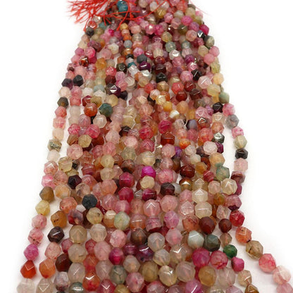 Round Natural Stone Agate Beads With 6 Mm Diameter, Center-Drilled And Cutting Craft For Jewelry Making