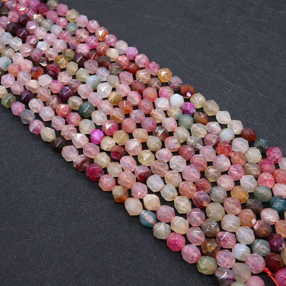 Round Natural Stone Agate Beads With 6 Mm Diameter, Center-Drilled And Cutting Craft For Jewelry Making