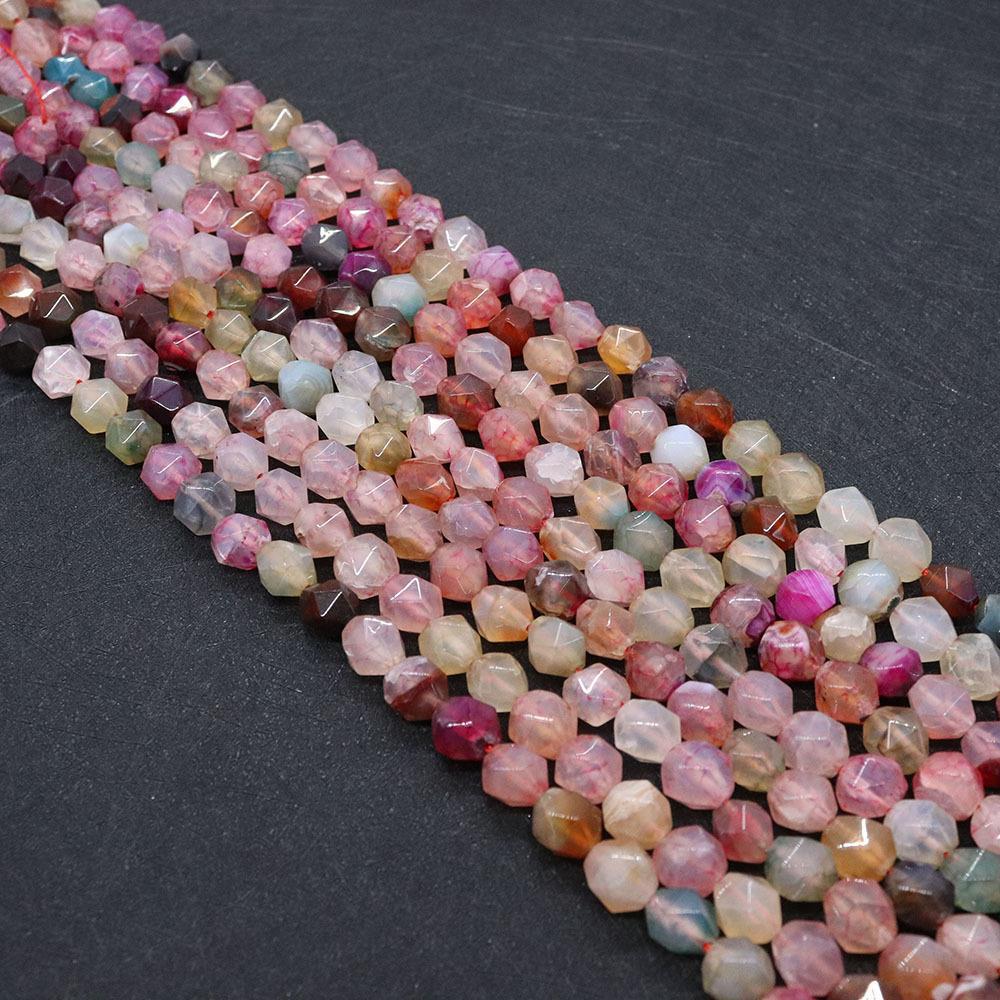 Round Natural Stone Agate Beads With 6 Mm Diameter, Center-Drilled And Cutting Craft For Jewelry Making