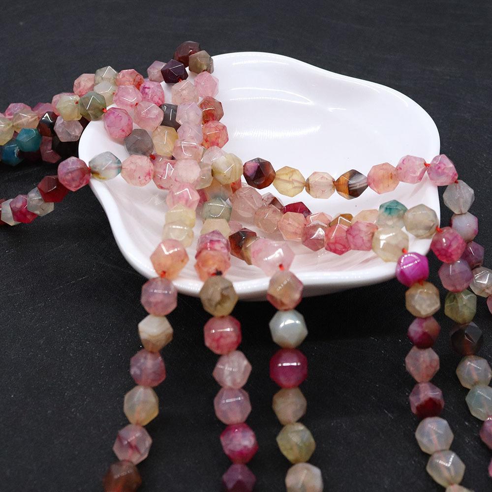 Round Natural Stone Agate Beads With 6 Mm Diameter, Center-Drilled And Cutting Craft For Jewelry Making