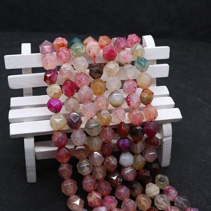 Round Natural Stone Agate Beads With 6 Mm Diameter, Center-Drilled And Cutting Craft For Jewelry Making