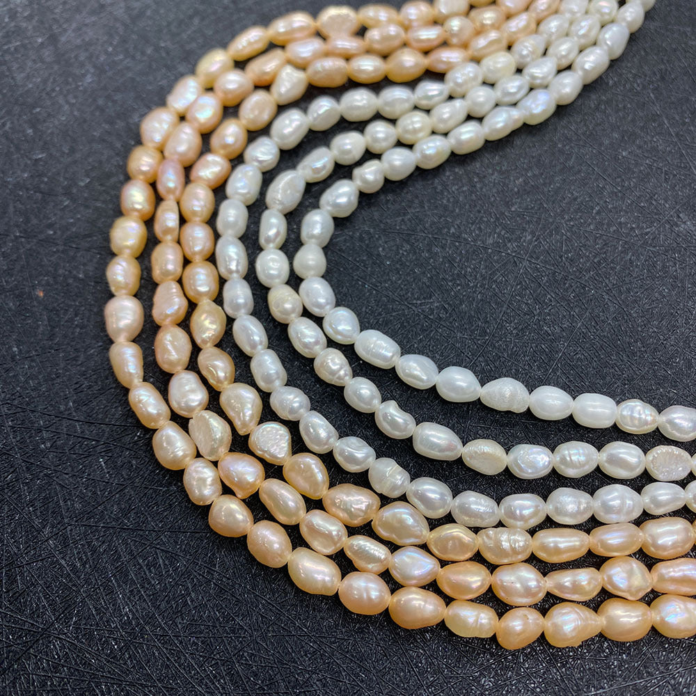 Polished Freshwater Pearl Beads With Smooth Embellishment, 4mm Diameter, Center-Drilled Grade A Quality