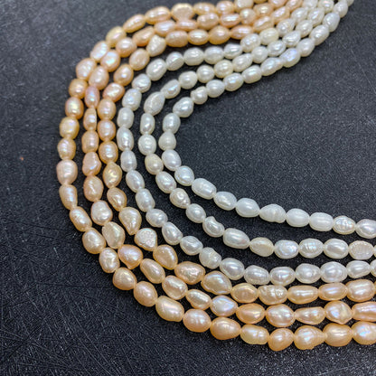 Polished Freshwater Pearl Beads With Smooth Embellishment, 4mm Diameter, Center-Drilled Grade A Quality