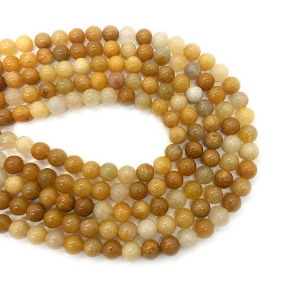 Round Natural Stone Beads With Jade Inlay, Diameter 6 Mm, Polished And Center-Drilled For Jewelry Making