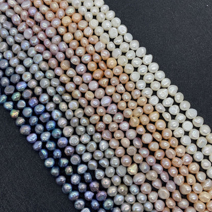 Smooth Polished Freshwater Pearl Beads For Jewelry Making, Diameter 4mm With Hole Size 4~4.9mm