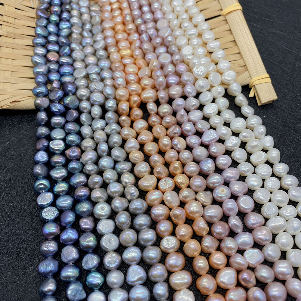Smooth Polished Freshwater Pearl Beads For Jewelry Making, Diameter 4mm With Hole Size 4~4.9mm