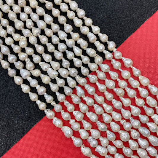 Freshwater Pearl Beads In 7 Mm Diameter Featuring Irregular Baroque Style, Available In White For Jewelry Making