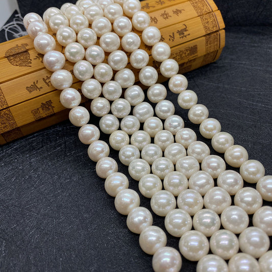 Round Freshwater Pearl Beads Featuring Polished Craftsmanship, Natural Material For Jewelry Making