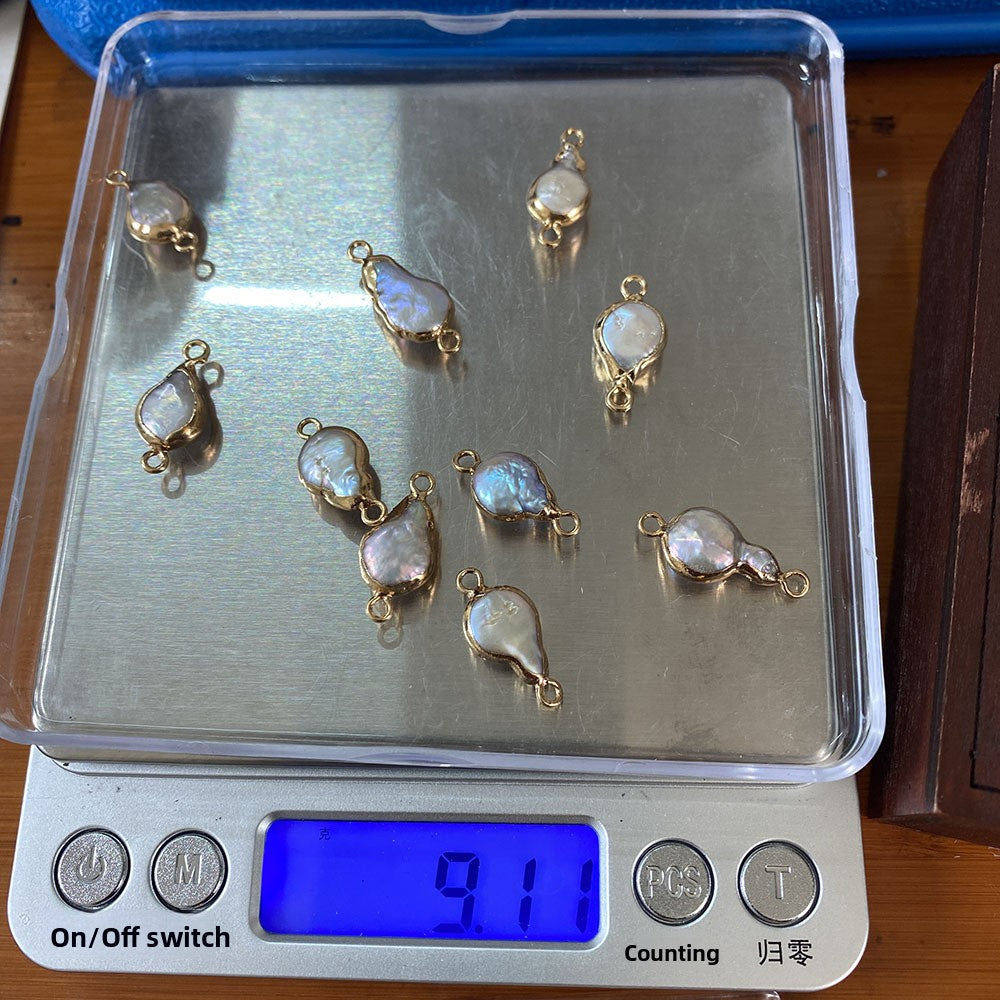 Freshwater Pearl Pendant With Electroplated Craftsmanship In Natural Material, Featuring Pastoral Style Jewelry Accessories