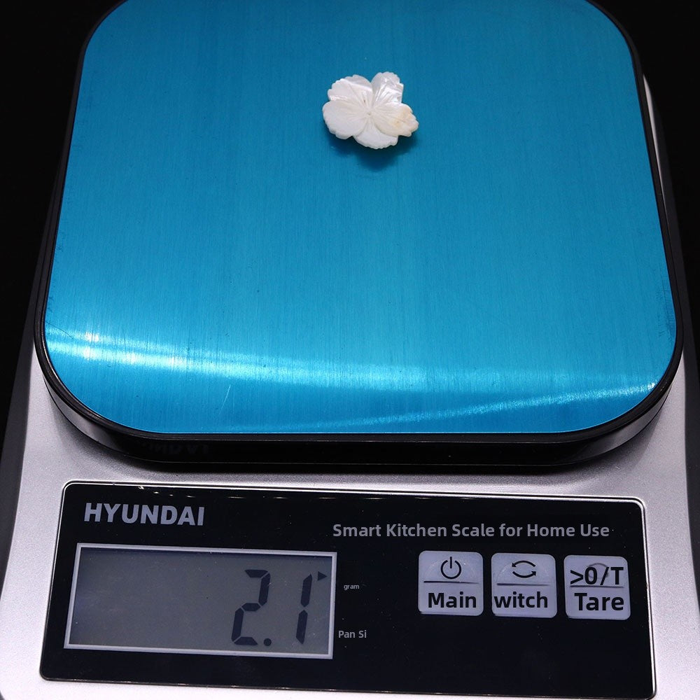 Natural White Shell Flower Beads Carved With Center-Drilled Holes For Jewelry Making