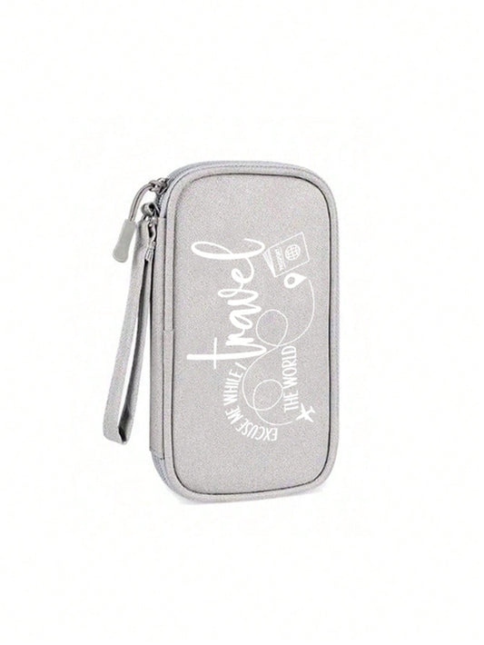 Unisex Cylindrical Polyester Clutch Bag With Fruit Pattern Printing, Suitable For All Seasons