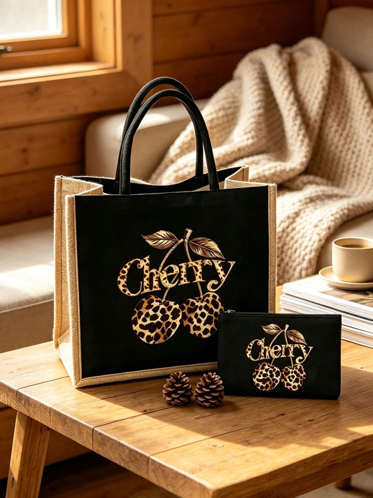 Unisex Animal Pattern Square Polyester Shoulder Bag With Double Handle, Suitable For All Seasons