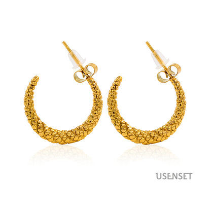 Women’s Gold Horns Stud Earrings With Electroplated Coating And Durable 304 Stainless Steel Posts