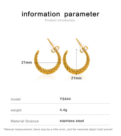 Women’s Gold Horns Stud Earrings With Electroplated Coating And Durable 304 Stainless Steel Posts
