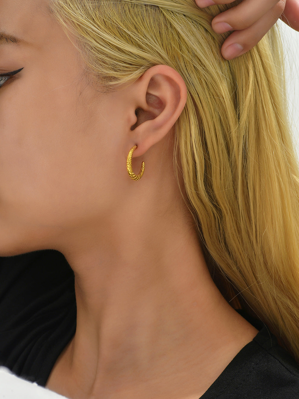 Women’s Gold Horns Stud Earrings With Electroplated Coating And Durable 304 Stainless Steel Posts
