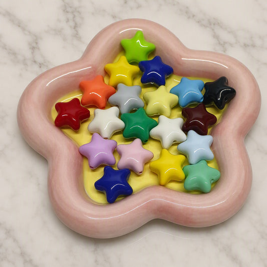 Multicolor Pentagram Acrylic Beads With 2~2.9mm Hole Size Featuring Stoving Varnish For Jewelry Accessories