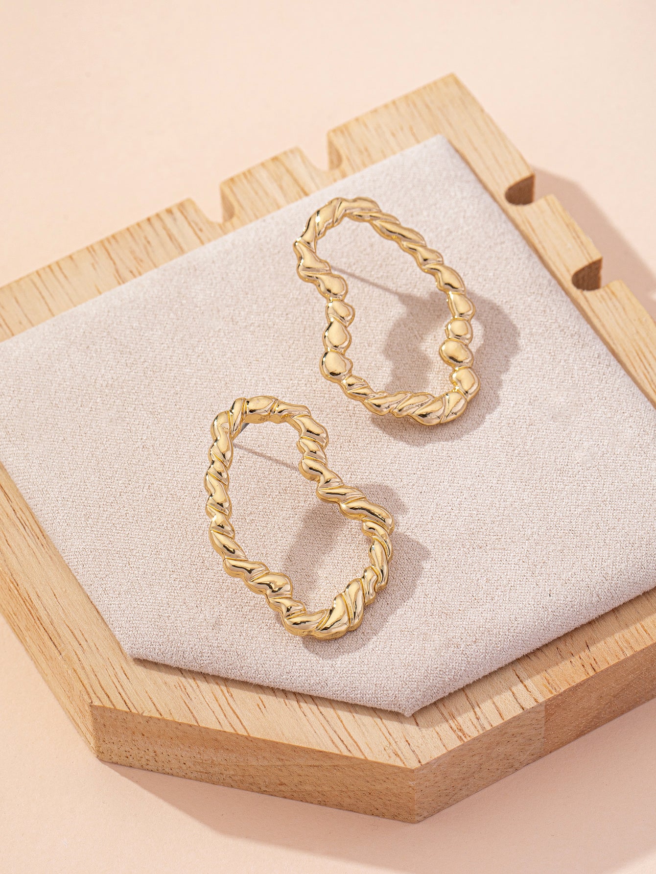 Unisex Bohemian Geometric Asymmetrical Stud Earrings Crafted From Zinc Alloy With Golden Plated Coating And Iron Posts