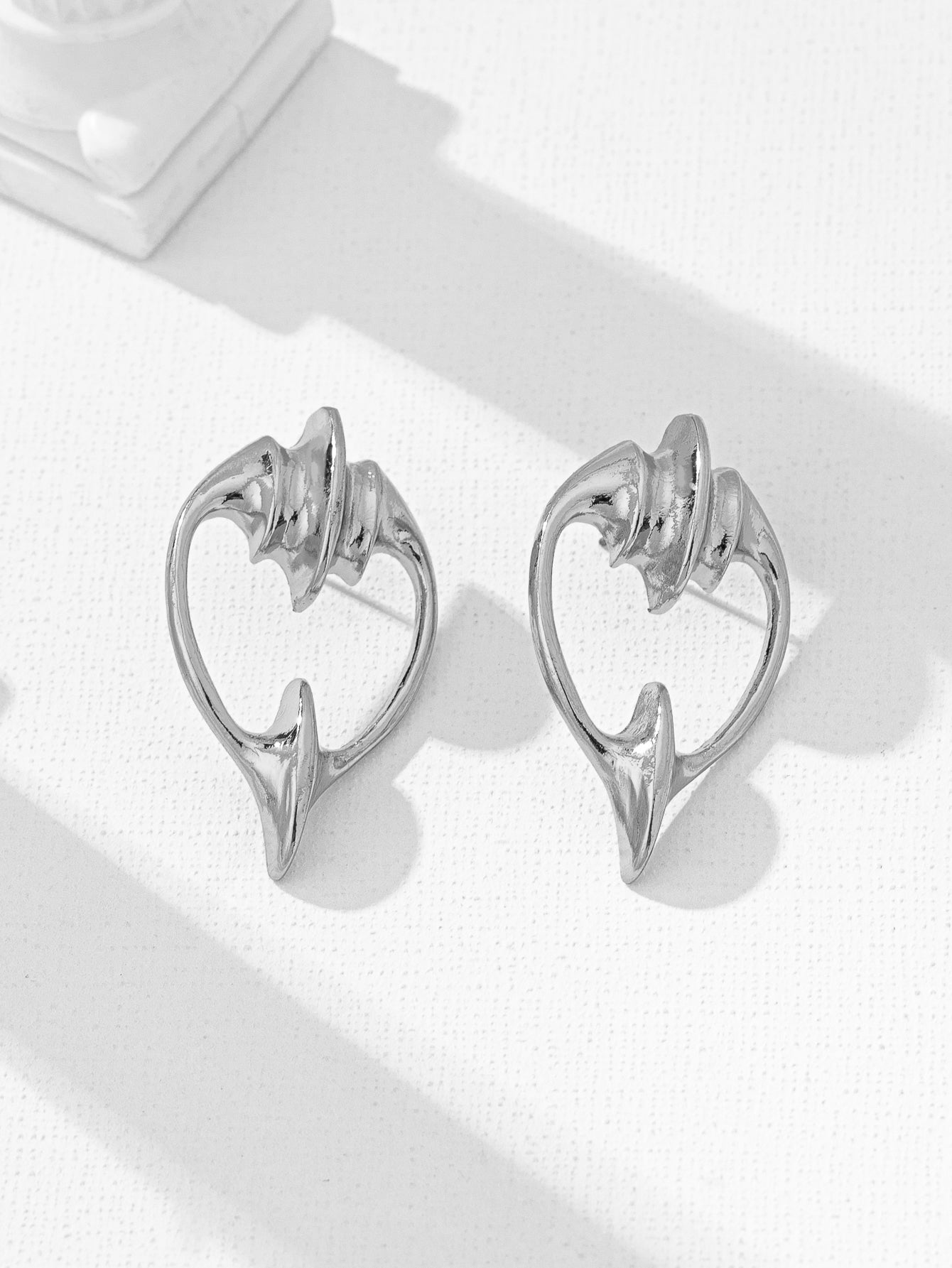 Three-dimensional Geometric Stud Earrings In Zinc Alloy Featuring Golden Plated Finish And Iron Posts For Unisex Bohemian Style