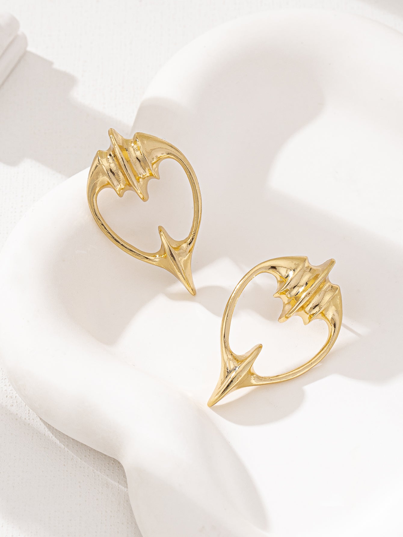Three-dimensional Geometric Stud Earrings In Zinc Alloy Featuring Golden Plated Finish And Iron Posts For Unisex Bohemian Style