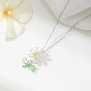M-328 (Silver) Sunflower Necklace