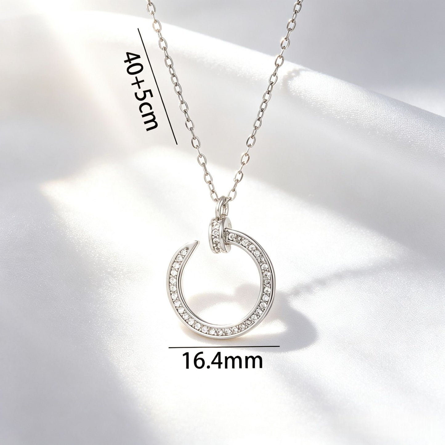 Luxurious Gold C Shape Choker Necklace In 304 Stainless Steel With Zircon Inlay And Copper Pendant, Perfect For Couples