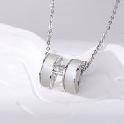 M-166 (Silver) Cat's Eye H Necklace