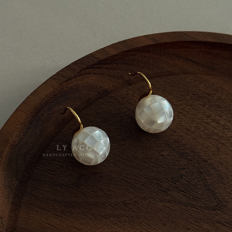 V Shape Drop Earrings For Women Featuring Silver Artificial Pearl With Real Gold Plated Finish