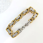 10mm Steel Gold Bracelet