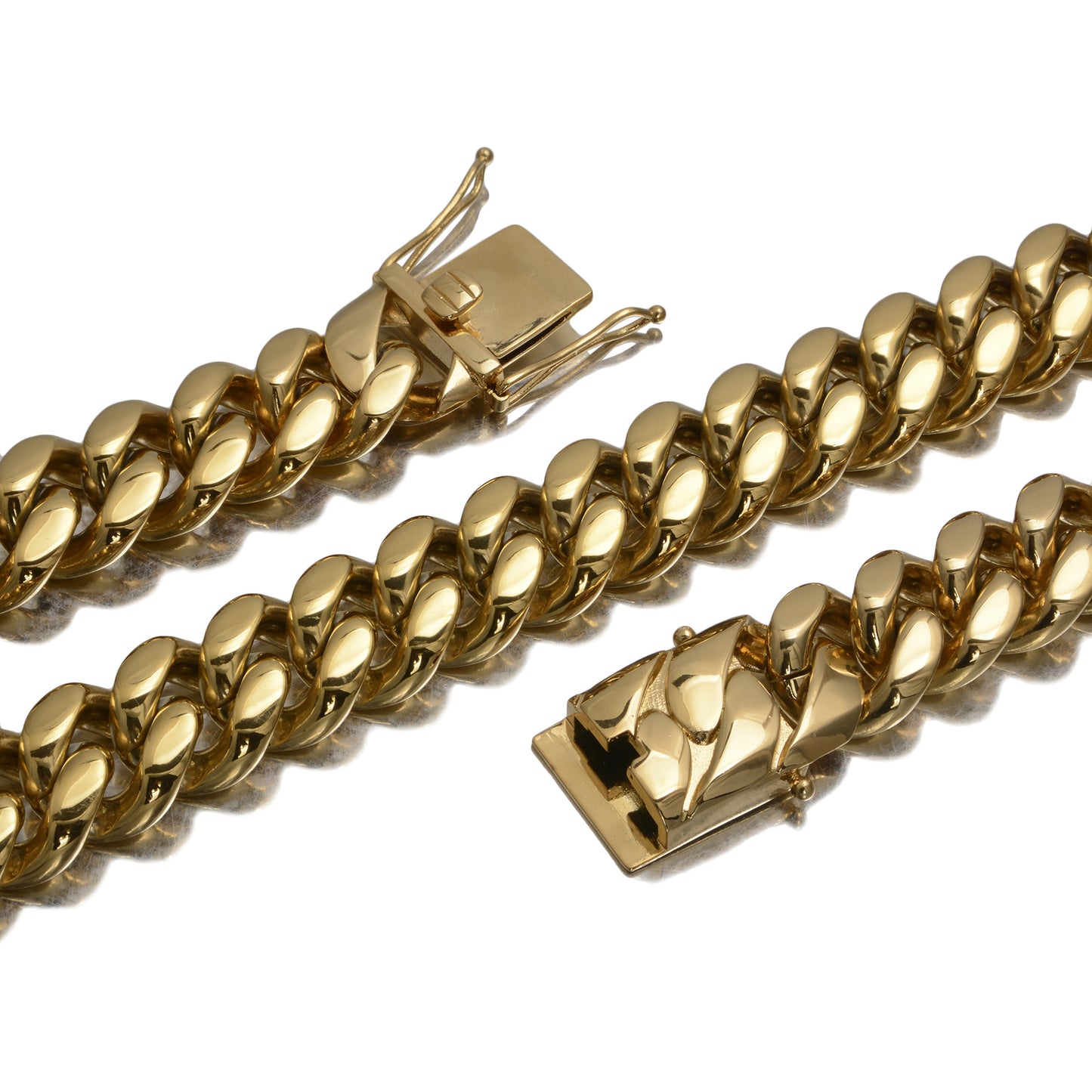 Geometric Men's Hip-Hop Cuban Chain Link Necklace In 18K Real Gold Plated Titanium Steel With Cuban Link Chain Curb Chain