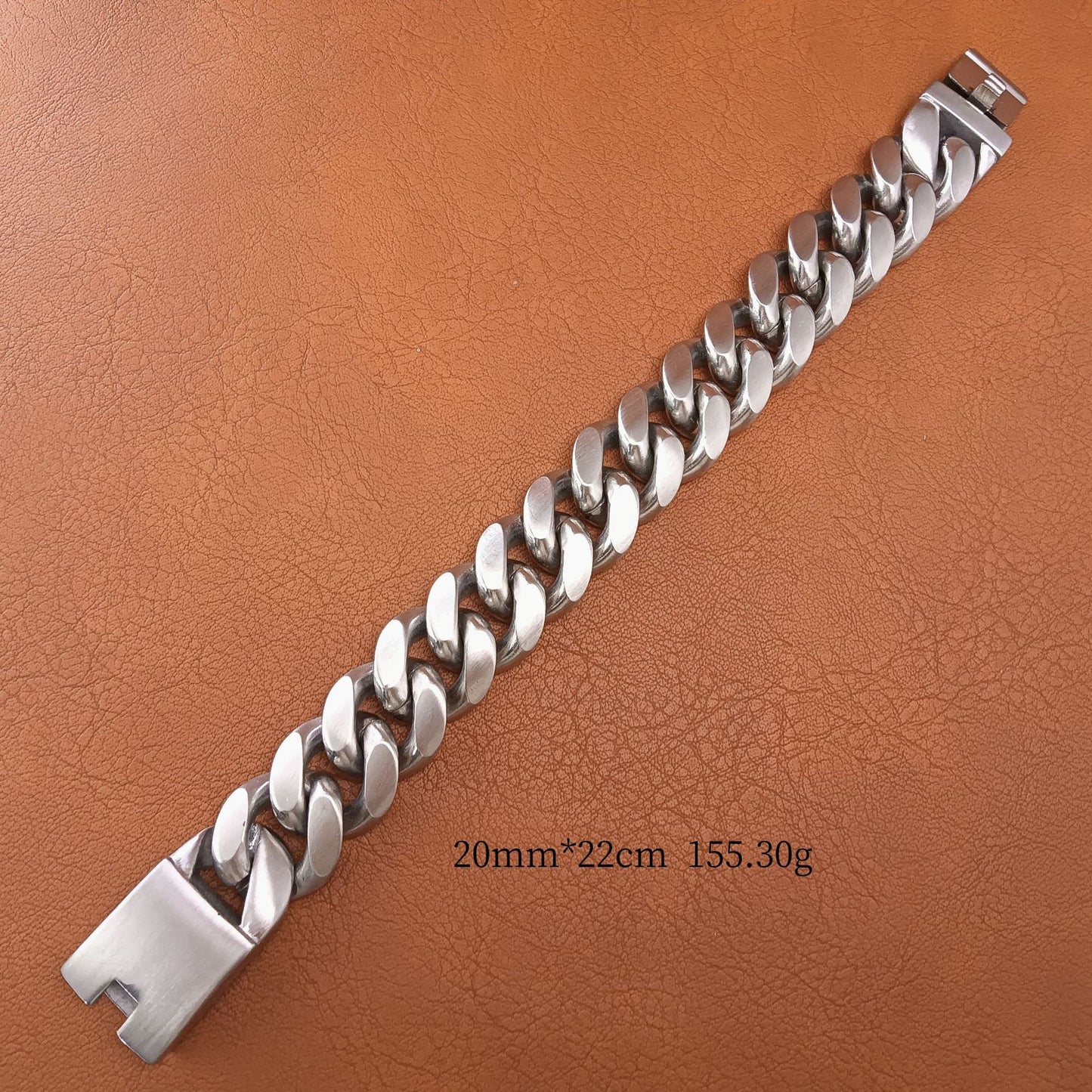 Handmade Hip-Hop Lines Bracelets In Stainless Steel With Titanium Steel Chain, Unisex Design