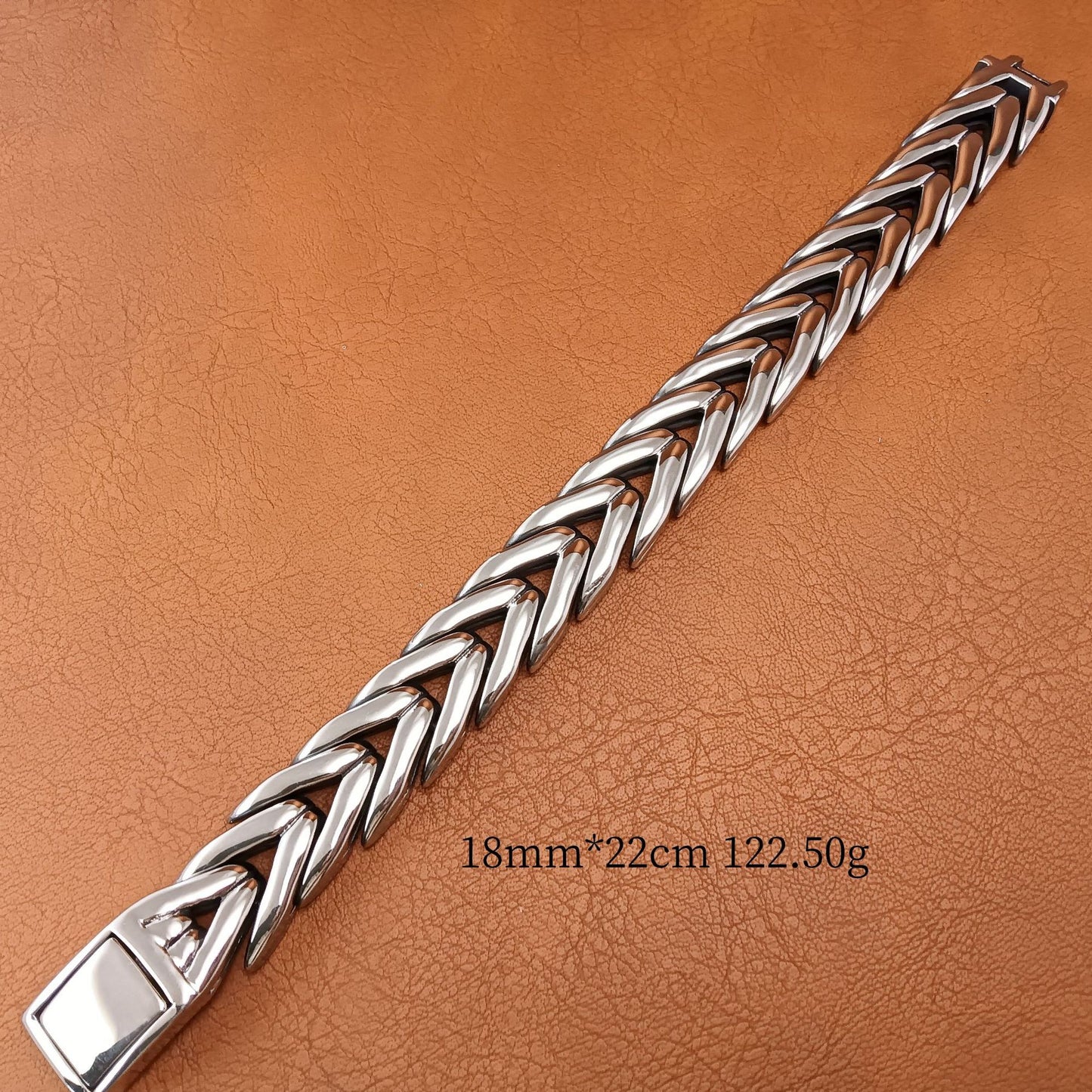 Handmade Hip-Hop Lines Bracelets In Stainless Steel With Titanium Steel Chain, Unisex Design