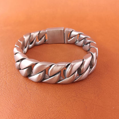 Handmade Hip-Hop Lines Bracelets In Stainless Steel With Titanium Steel Chain, Unisex Design