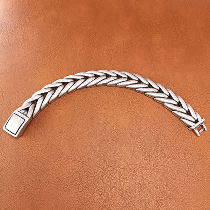 Handmade Hip-Hop Lines Bracelets In Stainless Steel With Titanium Steel Chain, Unisex Design