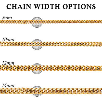 Men's Geometric Hip-Hop Necklace With Titanium Steel Cuban Link Chain Featuring Electroplated Finish