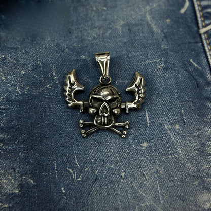 Vintage Style Men's Quadrilateral Pendant In Steel Color, Made Of Titanium Steel With PVD Coated Gold Plating Process
