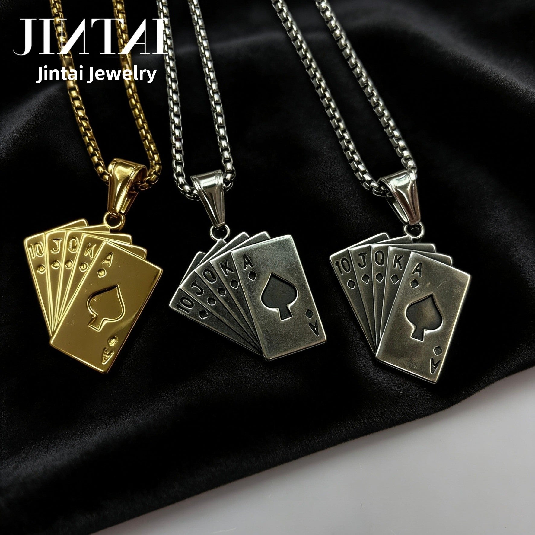 Vintage Style Men's Quadrilateral Pendant In Steel Color, Made Of Titanium Steel With PVD Coated Gold Plating Process