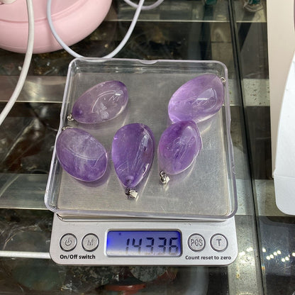 Crystal February Birthstone Amethyst Melon Seed Buckle Jewelry Accessory In Natural Purple With Irregular Craft