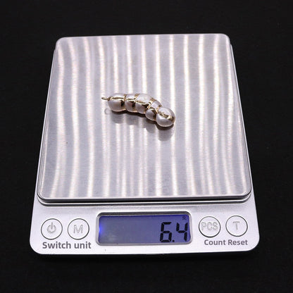 Peanut Pendant Featuring Polished Freshwater Pearl Inlay In Natural Baroque Style