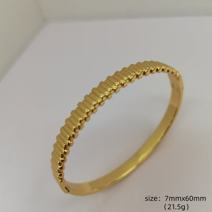Round Bangle For Women In 304 Stainless Steel With Electroplated Gold Plating