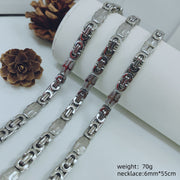 Steel Color Necklace 6mm*60cm