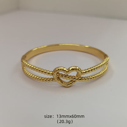 Round Bangle For Women In 304 Stainless Steel With Electroplated Gold Plating