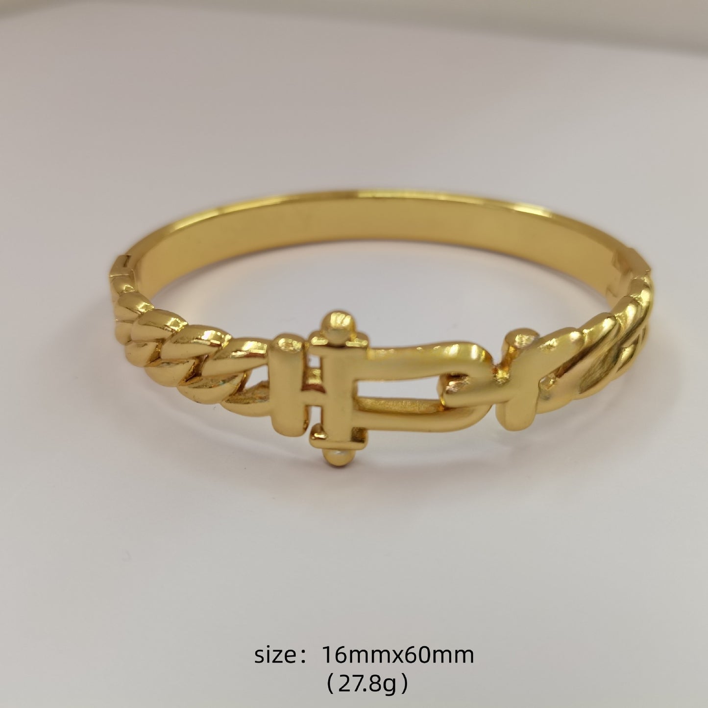 Round Bangle For Women In 304 Stainless Steel With Electroplated Gold Plating