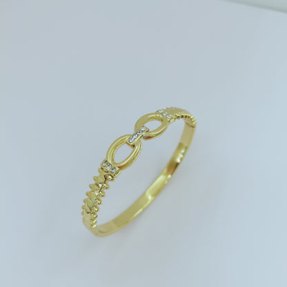Round Bangle For Women In 304 Stainless Steel With Electroplated Gold Plating