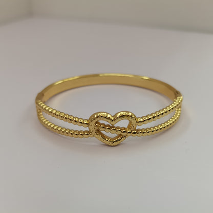 Round Bangle For Women In 304 Stainless Steel With Electroplated Gold Plating