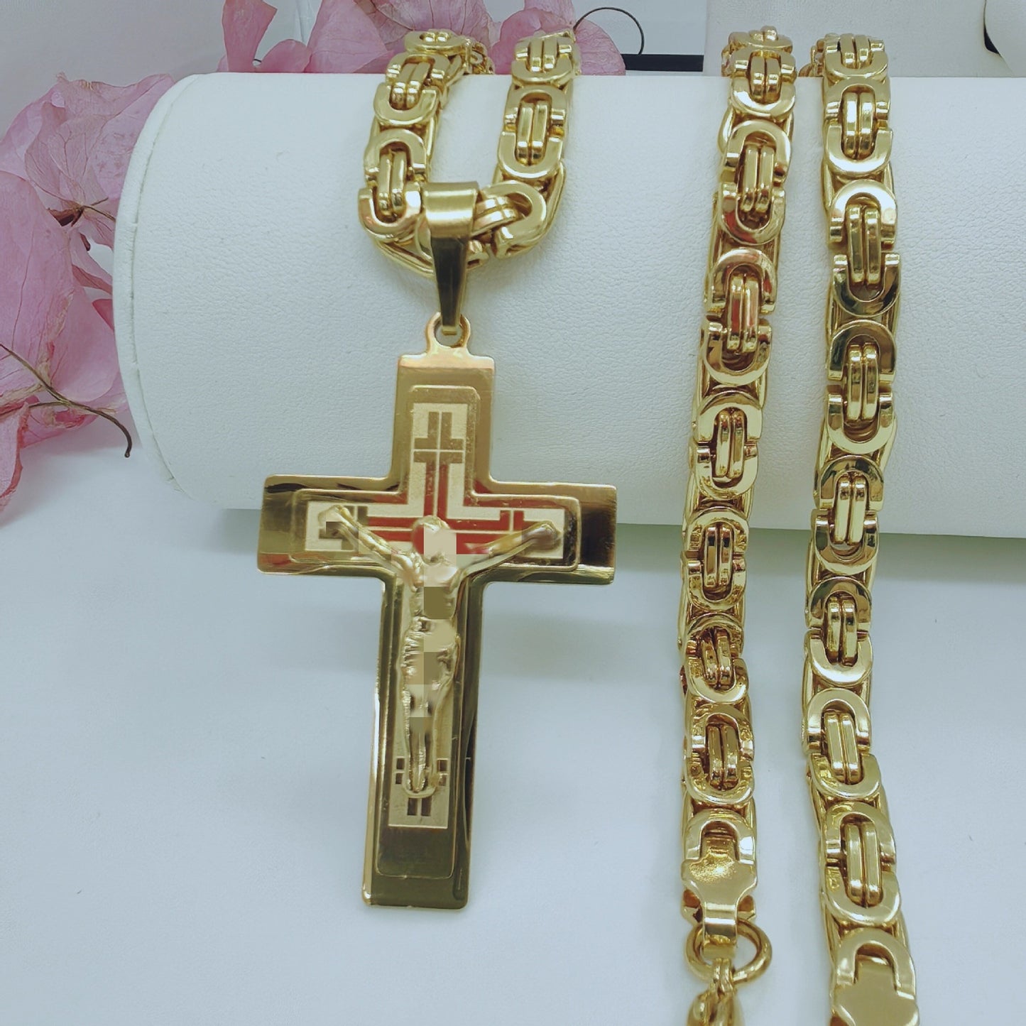Men's Cross Pendant In 304 Stainless Steel With Steel Color Finish